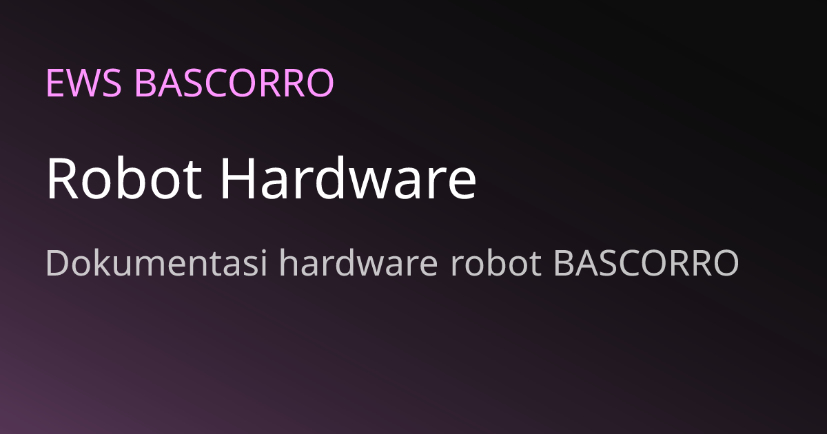 Basco Robot Robot Hardware | EWS BASCORRO Robotics